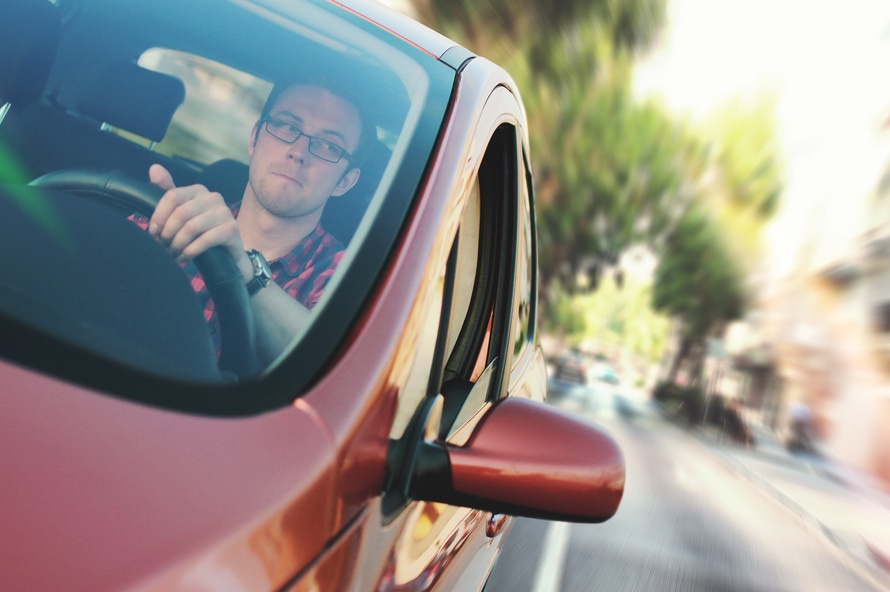 person driving car