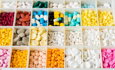 pills in pill box