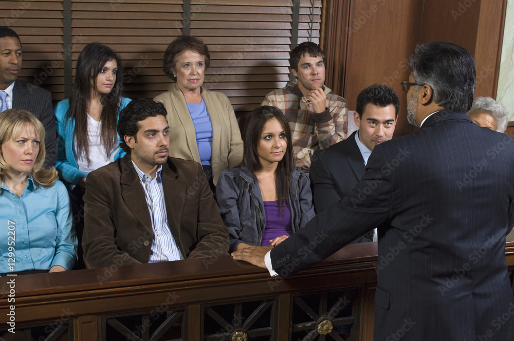 jurors and lawyer