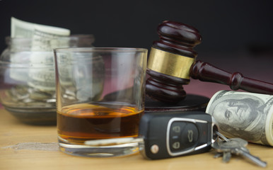 gavel dui keys and glass