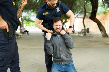 man resisting arrest