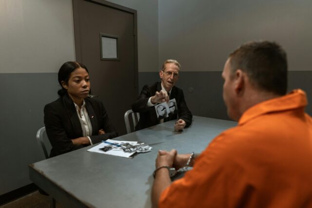 man in interrogation room